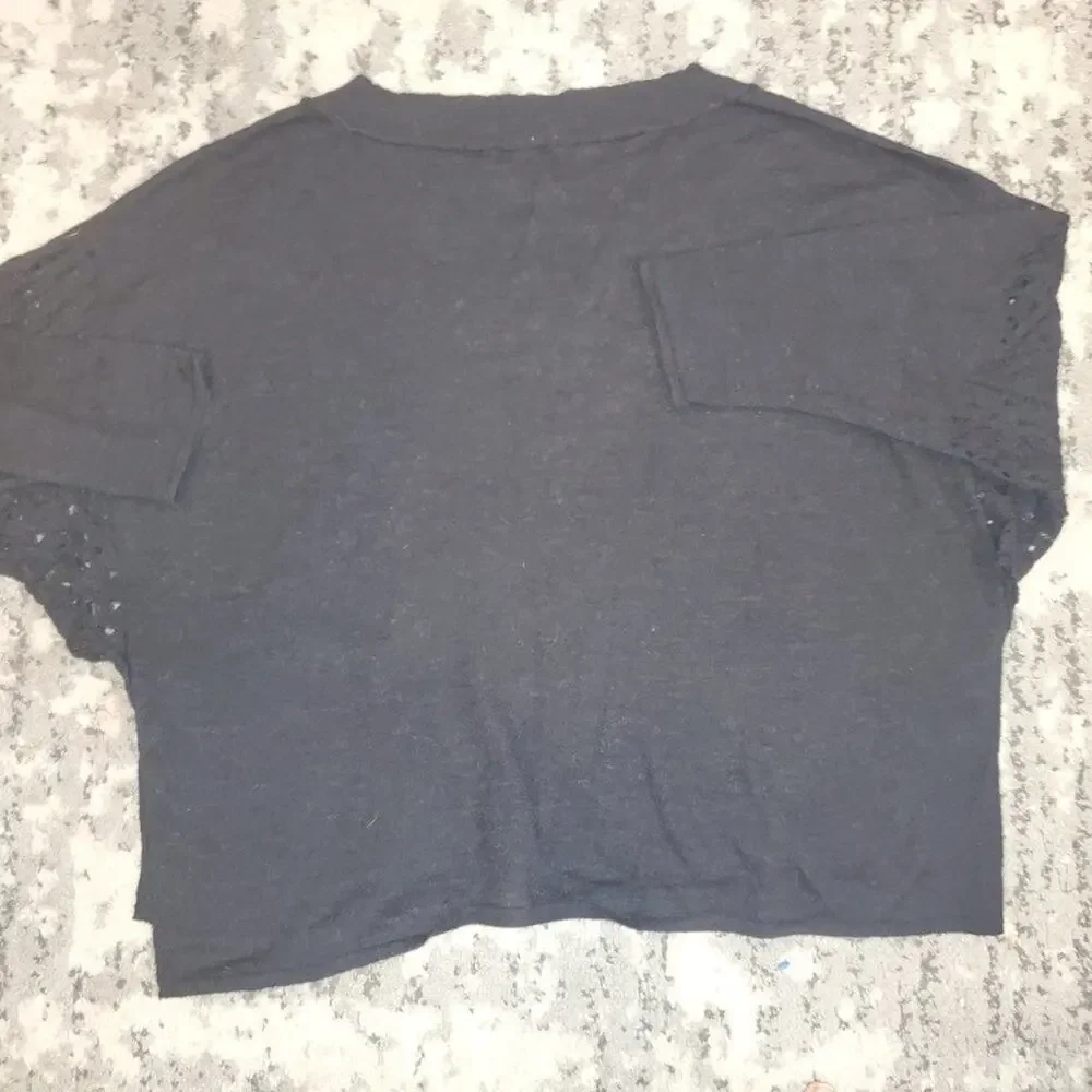Free People Oversized Knit Black Top || EUC || Med